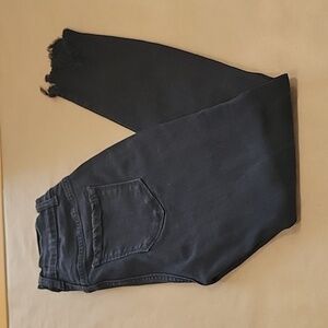 Fashion Nova Size 3 Washed Black Skinny High Rise Jeans w/Frayed Hem Gently Used